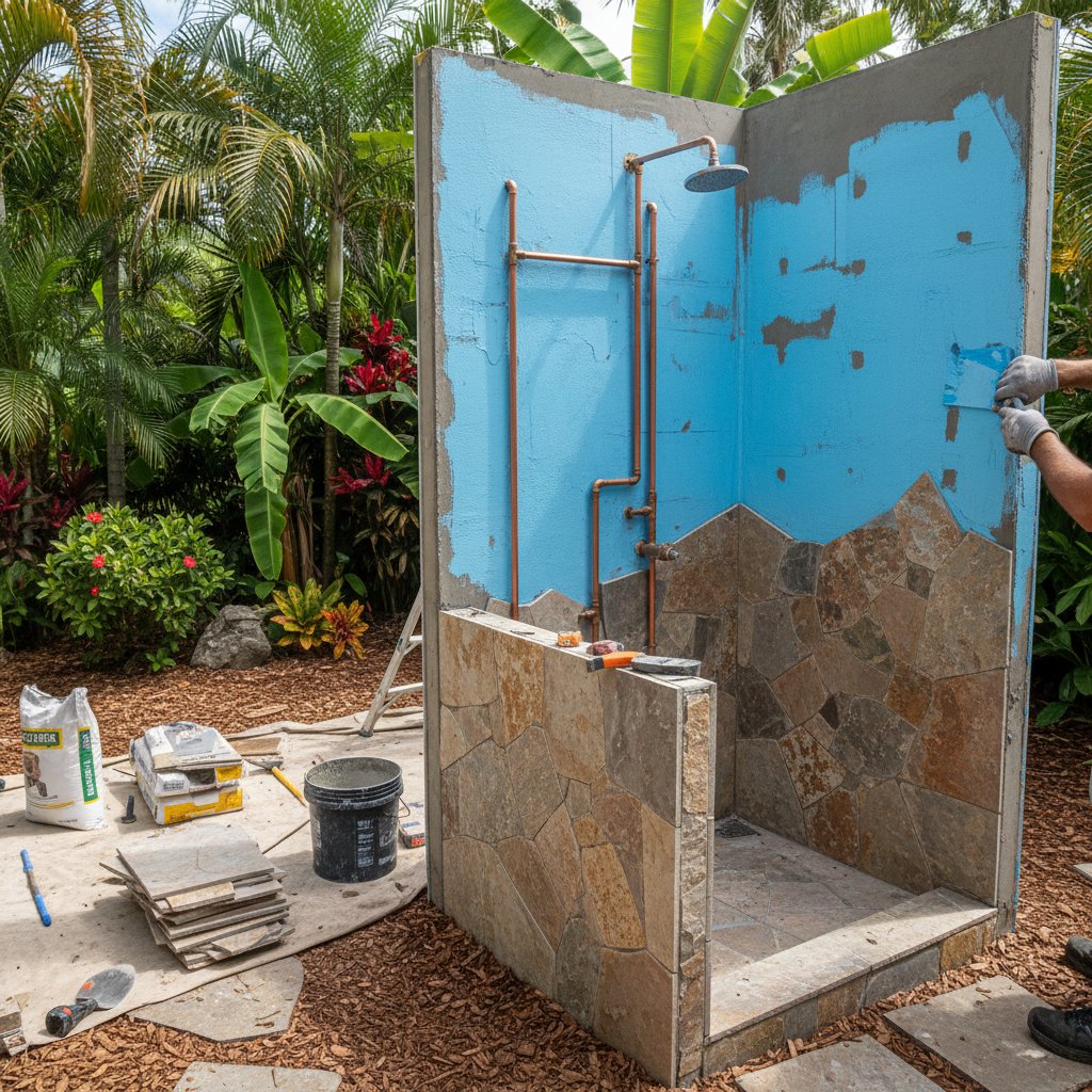 Natural materials bathroom